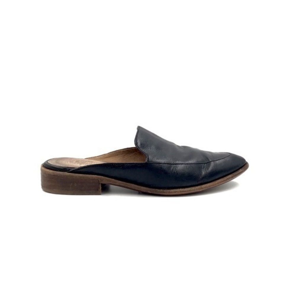 Madewell Black Leather The Frances Skimmer Mule Slides Size 6.5